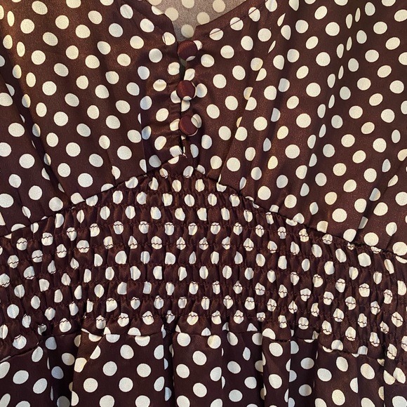 Silky Polka-Dot Dress, Brown & White Dot - Picture 4 of 7